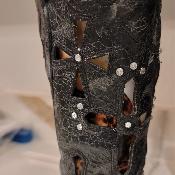 Corral Cross Cut Out Leather Western Boots 2123 Size 7.5 - Picture 8 of 10